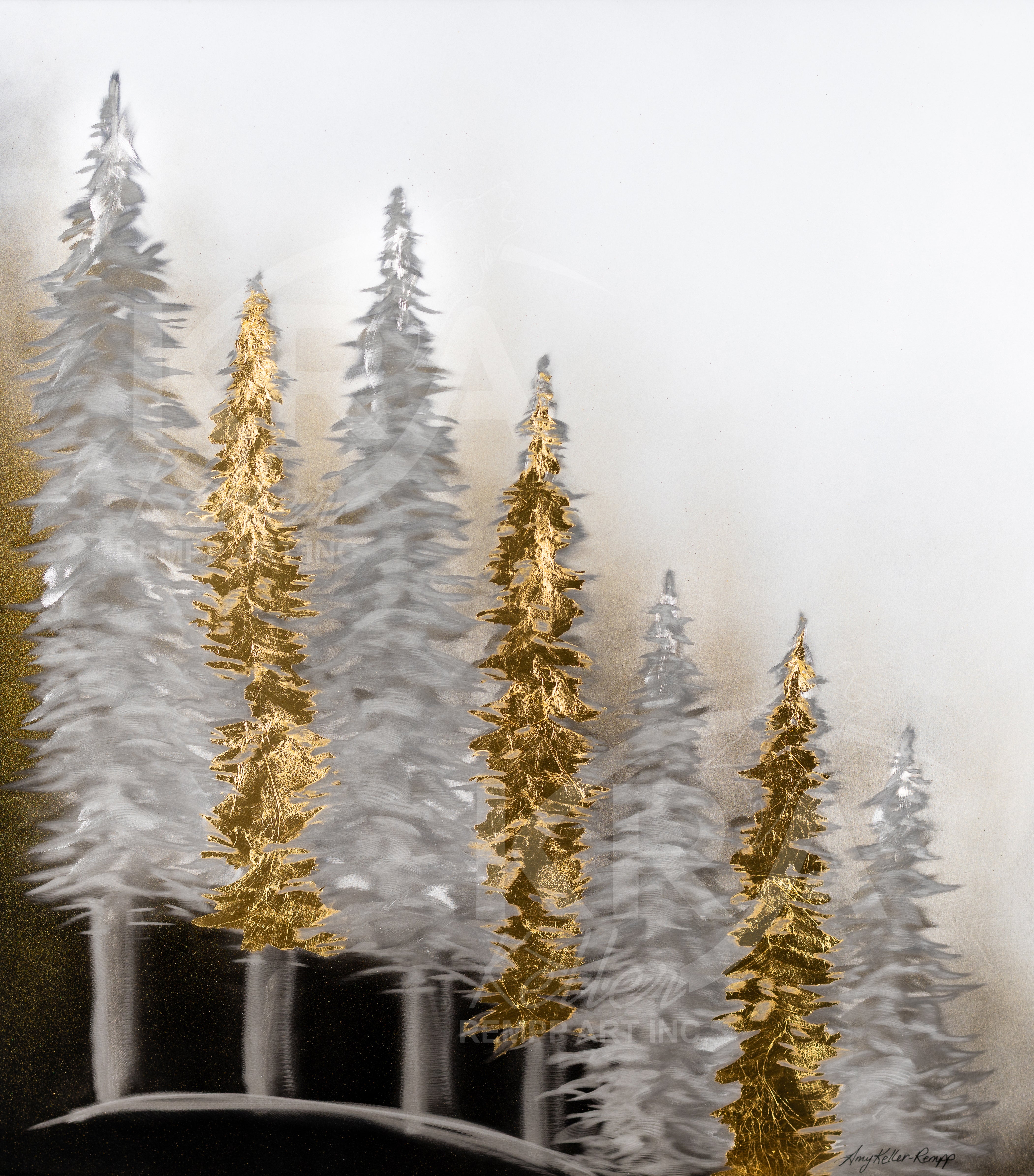 Metallic Forest - June - 16" x 18"